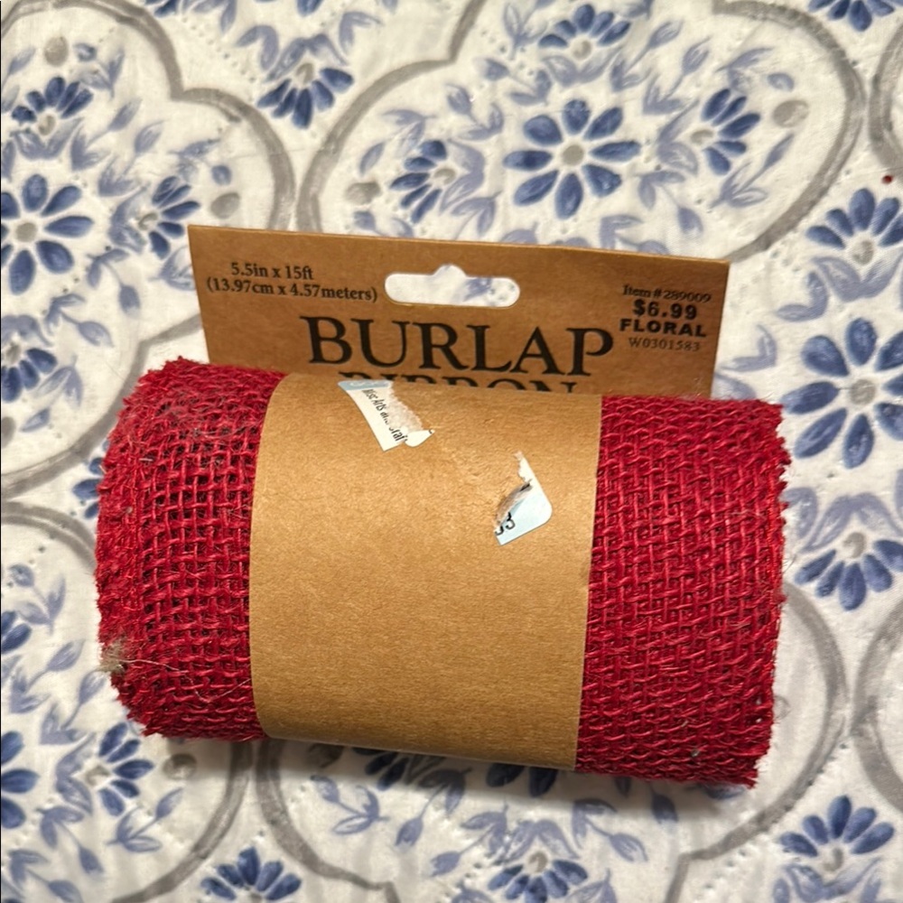 Burlap Ribbon in Vibrant Red